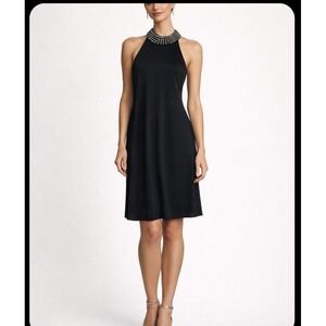 Sanctuary Black Sleeveless Embellished‎ Collar Halter Dress Women